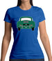 Rear View Porsche 356 Green Womens T-Shirt