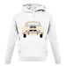 Rear View Porsche 356 Ivory unisex hoodie