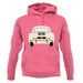 Rear View Porsche 356 Ivory unisex hoodie