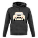 Rear View Porsche 356 Ivory unisex hoodie