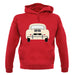 Rear View Porsche 356 Ivory unisex hoodie