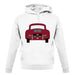 Rear View Porsche 356 Ruby Red unisex hoodie