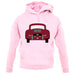 Rear View Porsche 356 Ruby Red unisex hoodie