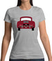 Rear View Porsche 356 Ruby Red Womens T-Shirt