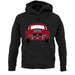 Rear View Porsche 356 Ruby Red unisex hoodie