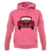 Rear View Porsche 356 Ruby Red unisex hoodie