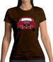 Rear View Porsche 356 Ruby Red Womens T-Shirt