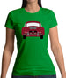 Rear View Porsche 356 Ruby Red Womens T-Shirt