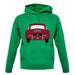 Rear View Porsche 356 Ruby Red unisex hoodie