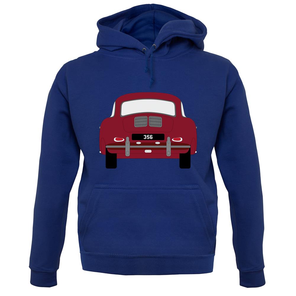 Rear View Porsche 356 Ruby Red unisex hoodie