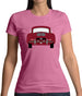 Rear View Porsche 356 Ruby Red Womens T-Shirt