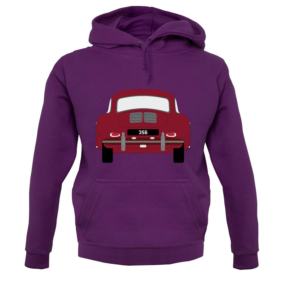 Rear View Porsche 356 Ruby Red unisex hoodie