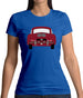 Rear View Porsche 356 Ruby Red Womens T-Shirt