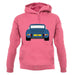 Porsche 911 Carrera Rs Rear Blue unisex hoodie