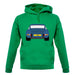 Porsche 911 Carrera Rs Rear Blue unisex hoodie