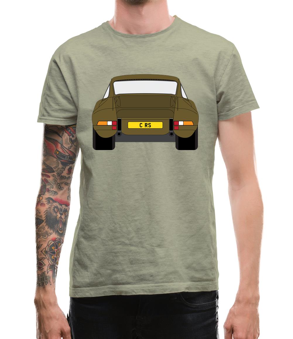 911 Carrera Rs Rear Olive Green Mens T-Shirt