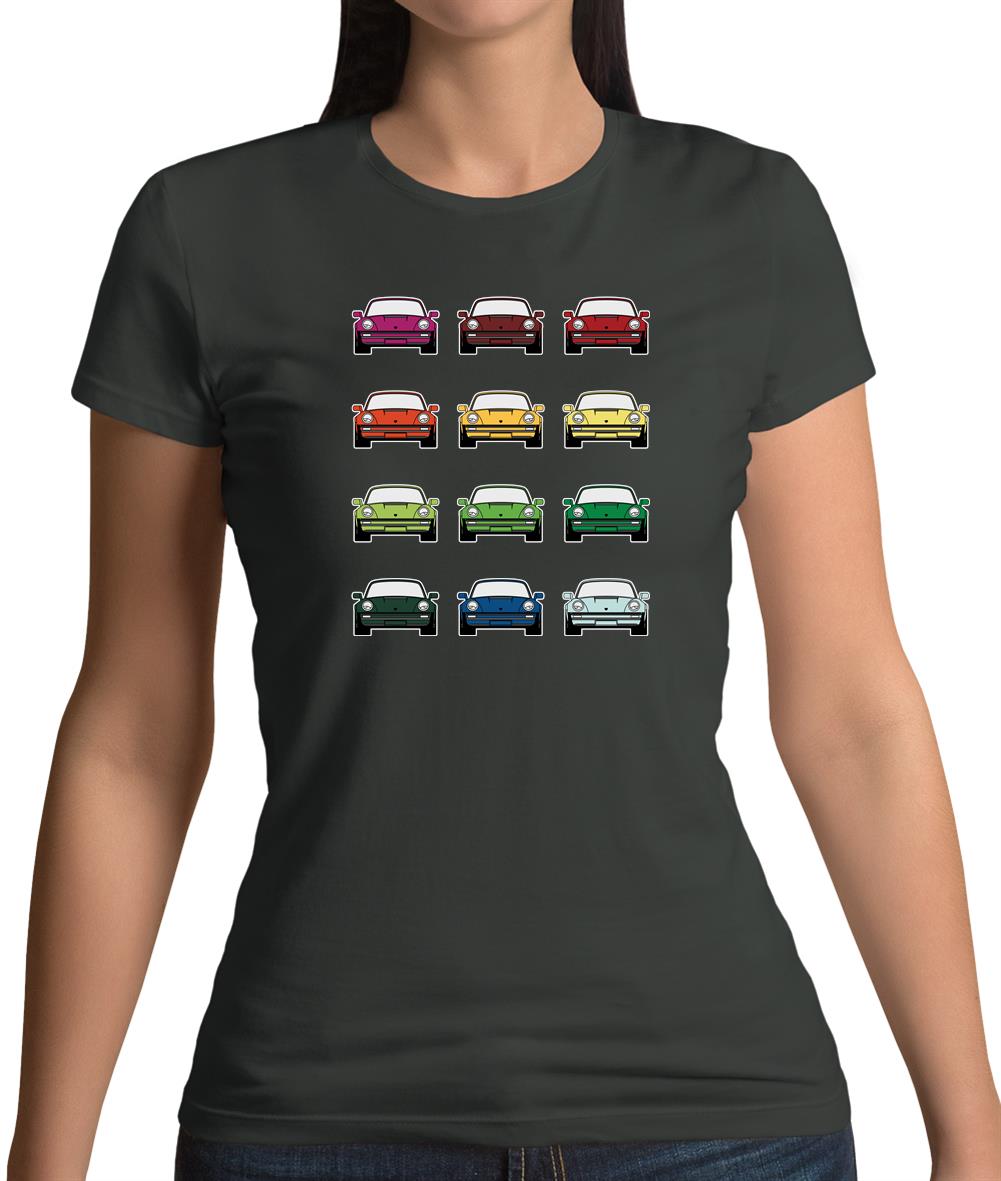 911 Turbo 930 Colour Grid Womens T-Shirt