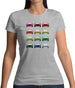 Porsche Box 964 T 12 Colour Grid Womens T-Shirt