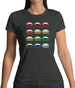 Porsche Box 964 T 12 Colour Grid Womens T-Shirt