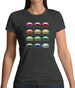 Porsche Box 964 T 12 Colour Grid Womens T-Shirt
