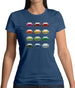 Porsche Box 964 T 12 Colour Grid Womens T-Shirt