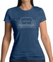 Porsche 964 Front Outline Womens T-Shirt