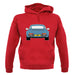 Porsche 911 964 Rear Murano Green unisex hoodie