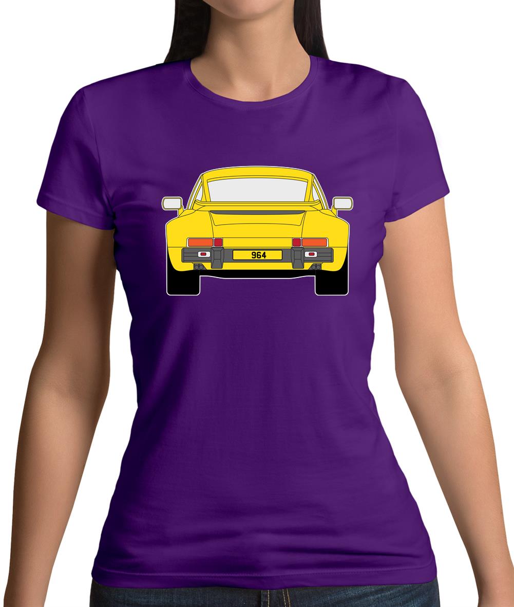 Porsche 911 964 Rear Summer Yellow Womens T-Shirt
