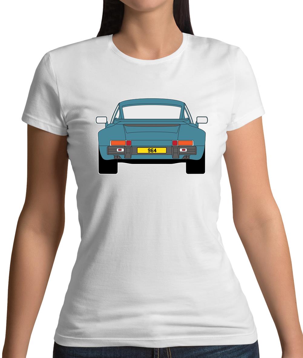 Porsche 911 964 Rear Turquoise Womens T-Shirt