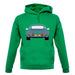 Porsche 911 964 Rear Turquoise unisex hoodie