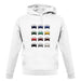 Porsche Box 996 T 12 Colour Grid unisex hoodie