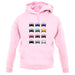 Porsche Box 996 T 12 Colour Grid unisex hoodie