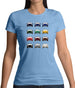 Porsche Box 996 T 12 Colour Grid Womens T-Shirt