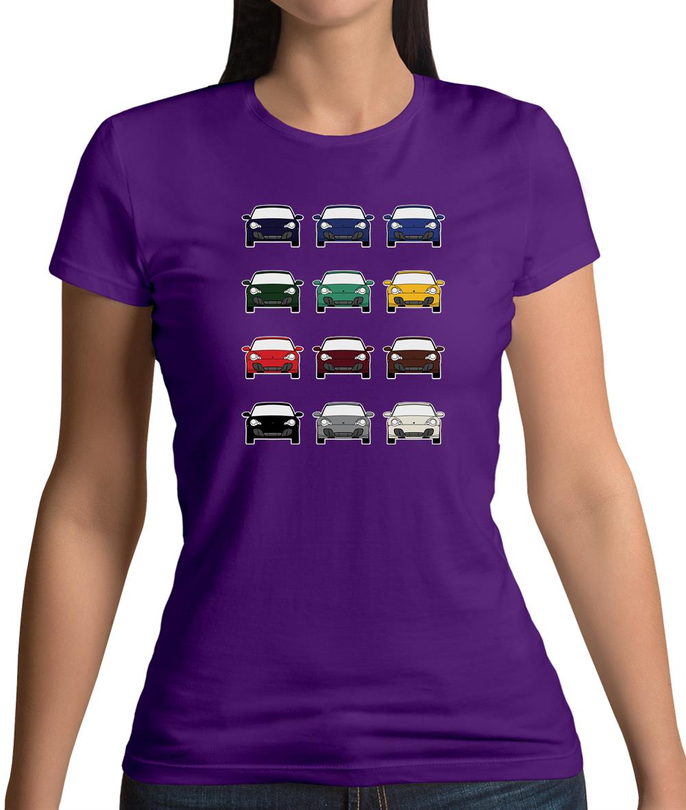 Porsche Box 996 T 12 Colour Grid Womens T-Shirt
