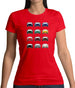 Porsche Box 996 T 12 Colour Grid Womens T-Shirt