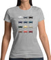 Porsche Box 928 T 12 Colour Grid Womens T-Shirt