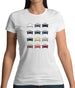 Porsche Box 928 T 12 Colour Grid Womens T-Shirt
