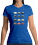 Porsche Box 928 T 12 Colour Grid Womens T-Shirt