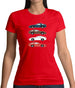 Porsche 928 Colour Grid Womens T-Shirt