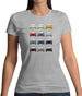 Porsche Box 959 T 12 Colour Grid Womens T-Shirt