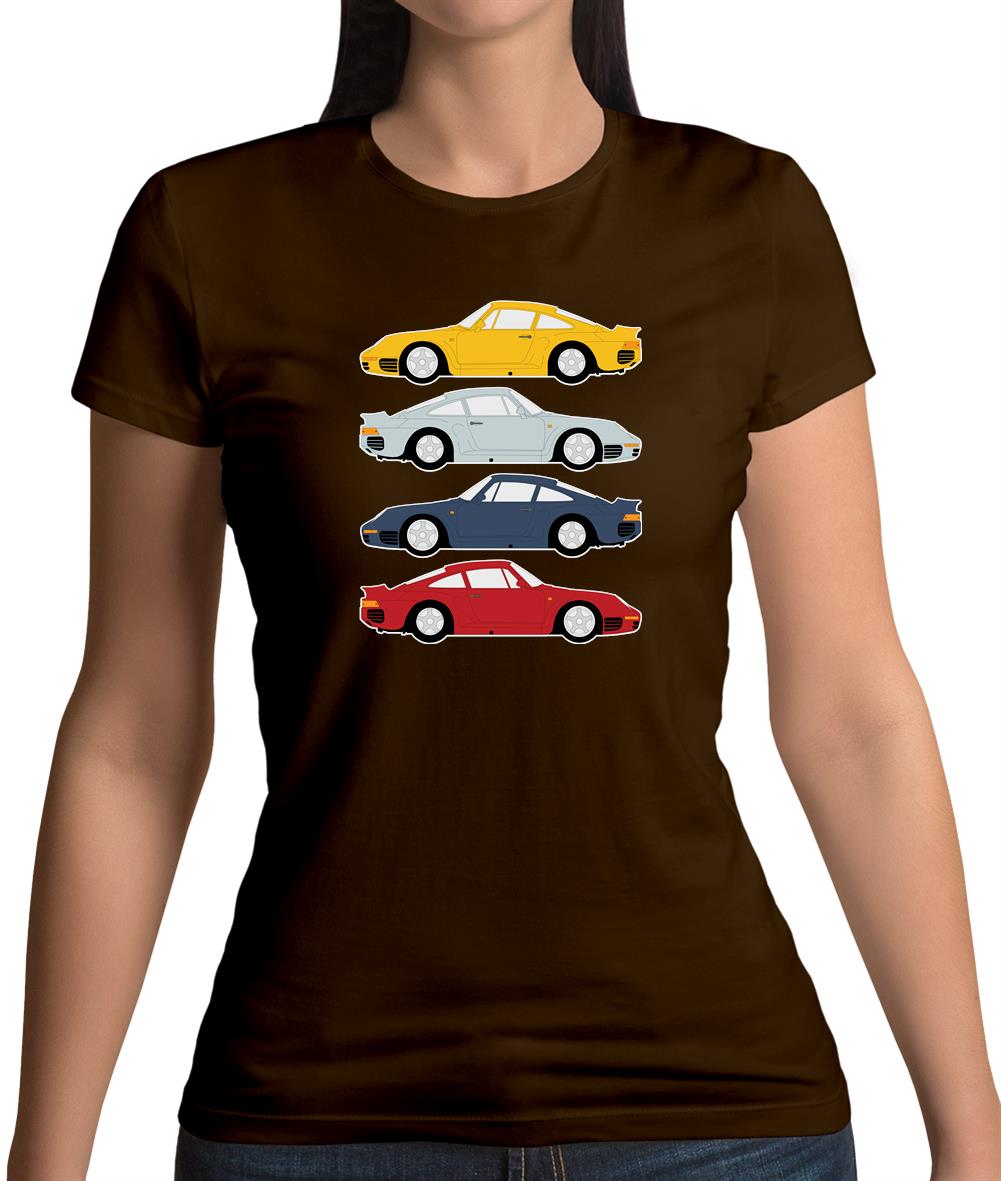 Porsche 959 Colour Grid Womens T-Shirt