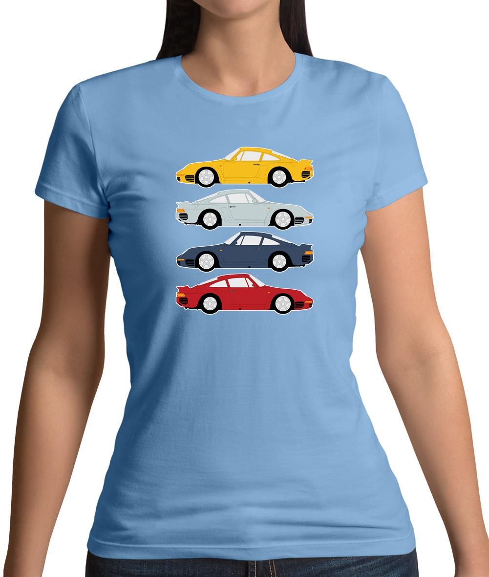 Porsche 959 Colour Grid Womens T-Shirt