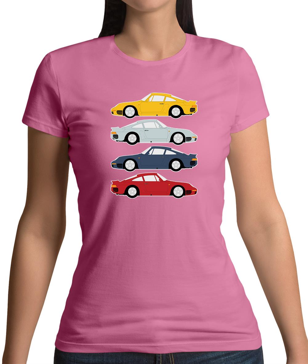 Porsche 959 Colour Grid Womens T-Shirt