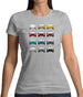 Porsche Box 981 T 12 Colour Grid Womens T-Shirt