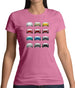 Porsche Box 981 T 12 Colour Grid Womens T-Shirt