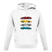 Porsche Box 981 4 Colour Grid unisex hoodie