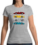 Porsche Box 981 4 Colour Grid Womens T-Shirt