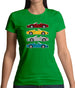 Porsche Box 981 4 Colour Grid Womens T-Shirt