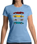 Porsche Box 981 4 Colour Grid Womens T-Shirt