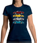 Porsche Box 981 4 Colour Grid Womens T-Shirt